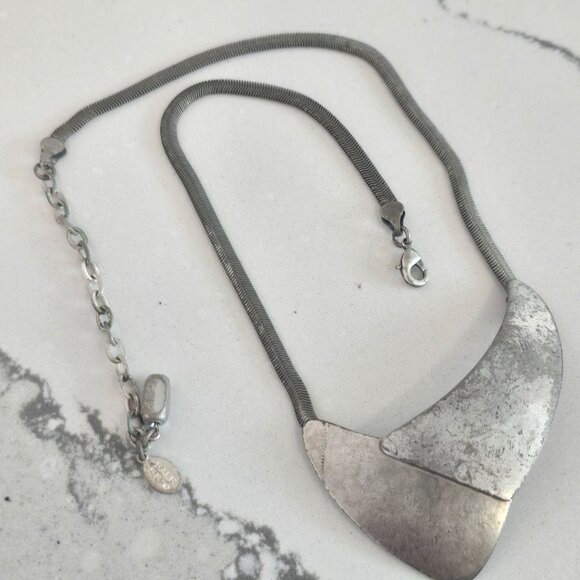 Vintage Marjorie Baer Necklace Abstract Pendant Lobster Clasp Statement Jewelry - Picture 5 of 8